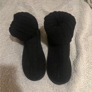 Cozy Black Knit Slippers